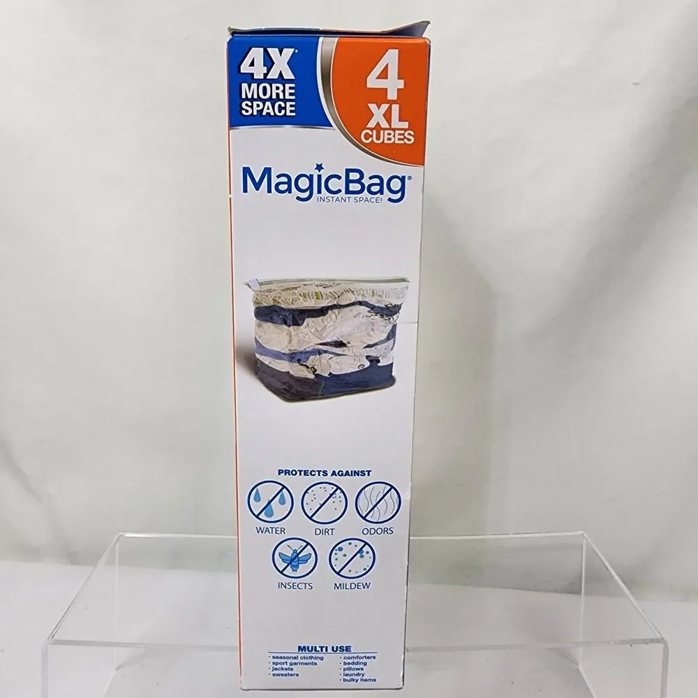 MagicBag Instant Space! 4 Pack X-LARGE CUBES For Storing Comforters & Pillows